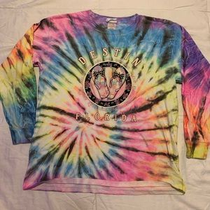 long sleeve tie dyed tee. used but good condition✨